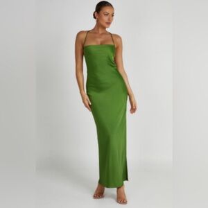 Meshki Green slip dress